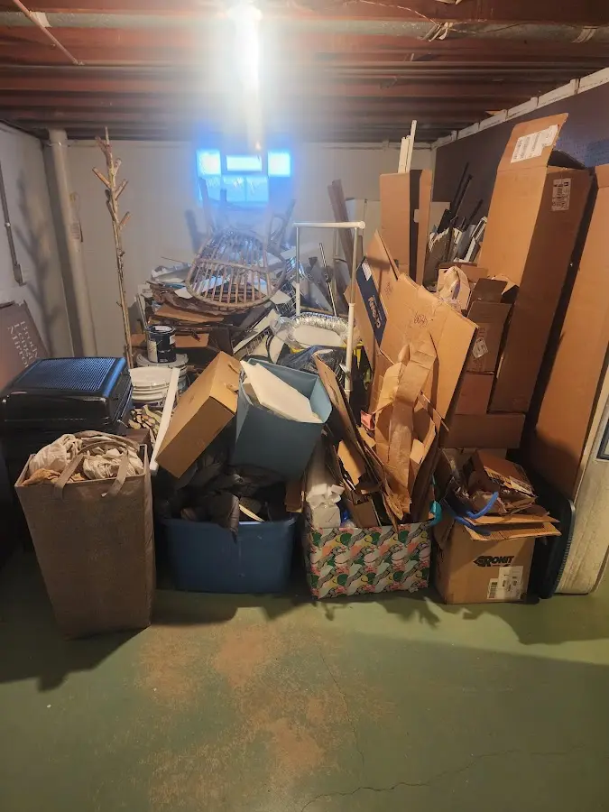 Roll-off dumpster container at job site for 4 Yard Dumpster Rental in Lutherville